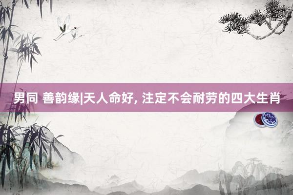 男同 善韵缘|天人命好， 注定不会耐劳的四大生肖
