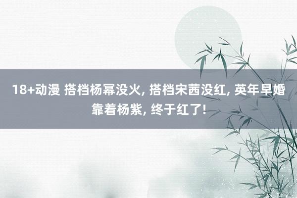 18+动漫 搭档杨幂没火， 搭档宋茜没红， 英年早婚靠着杨紫， 终于红了!